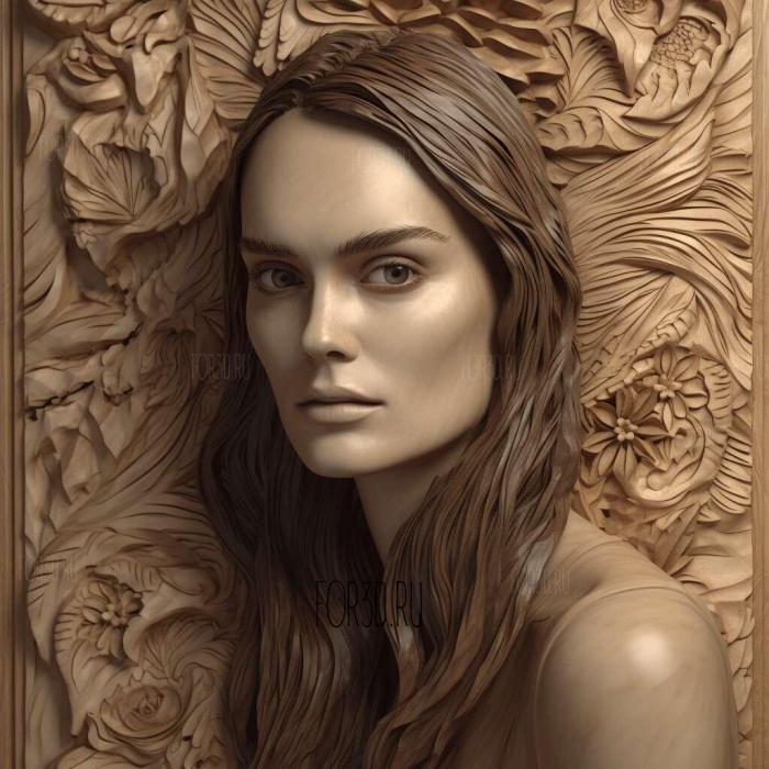 Keira Knightley 4 stl model for CNC